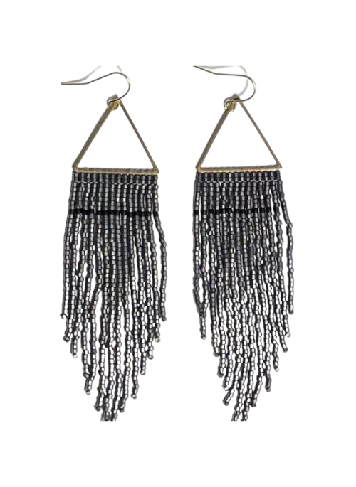 Lovely Gun Metal Black Fringe Earrings – Gifting Brands