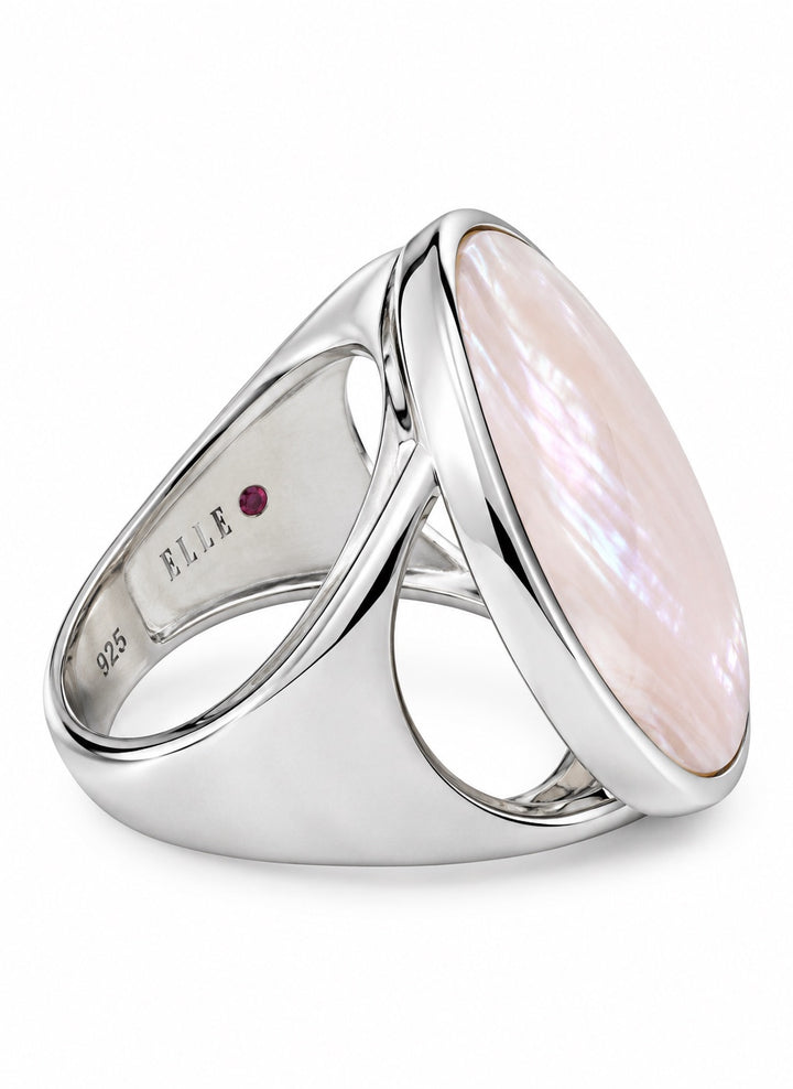 Elle Sterling Silver Ring Mother of Pearl
