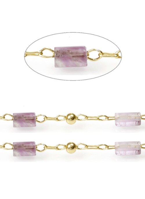 Dainty genuine gemstone bracelet with natural 2-3mm gemstones on a gold-plated brass chain. Handmade in Texas, featuring a 16” length with a 2.5” extender for adjustable wear. Perfect for layering or wearing alone