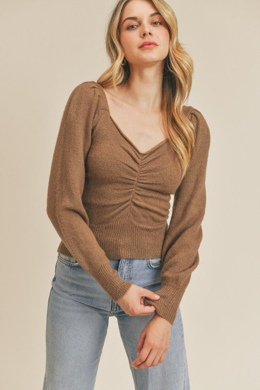 Ruched Lurex Sweater