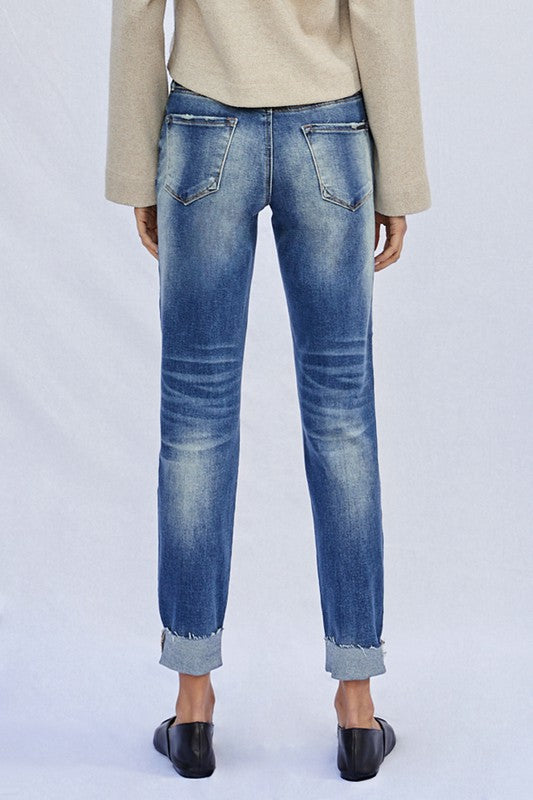 Raw Hem Boyfriend Jeans