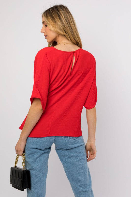 3/4 Sleeve Side Tie Top