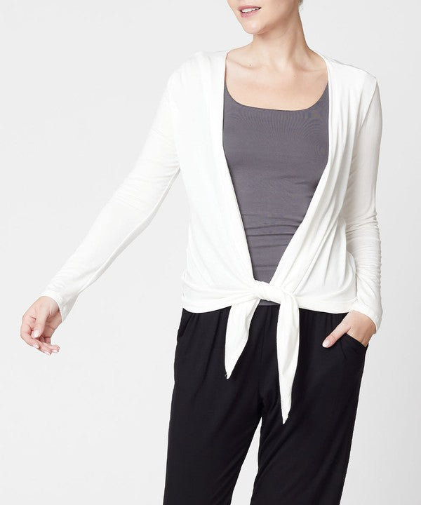 BAMBOO SIMPLE TIE FRONT CARDIGAN