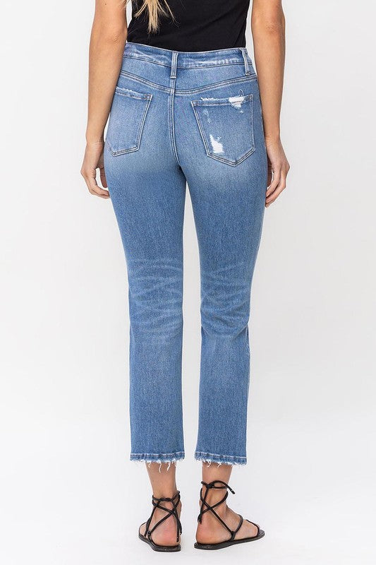 High Rise Slim Straight Jeans