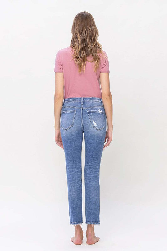 High Rise Slim Straight Jeans