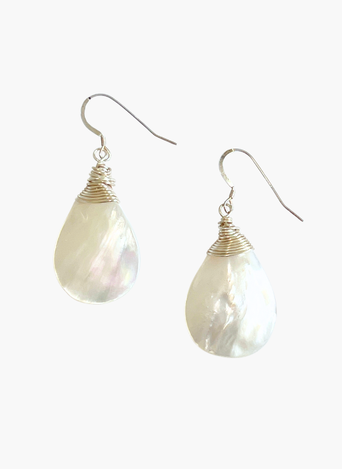 Andrea Large Teardrop Mother of Pearl Earrings