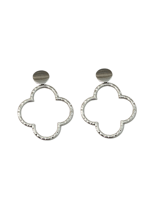 Lena Hammered Earrings Silver