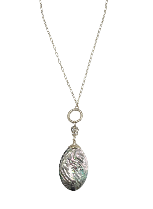 2 way Kelly Abalone & Mother of Pearl Reversible Necklace