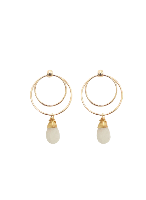 Moonstone Hoop Earrings