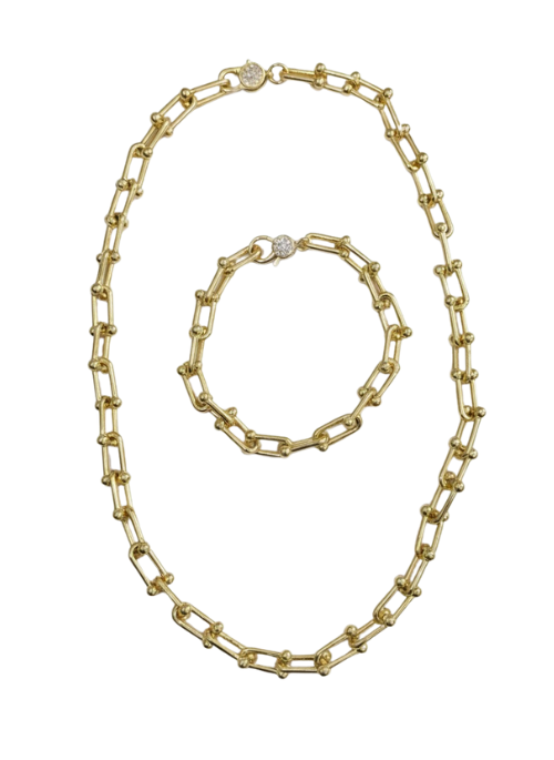 Charlotte U shape Necklace & Bracelet set
