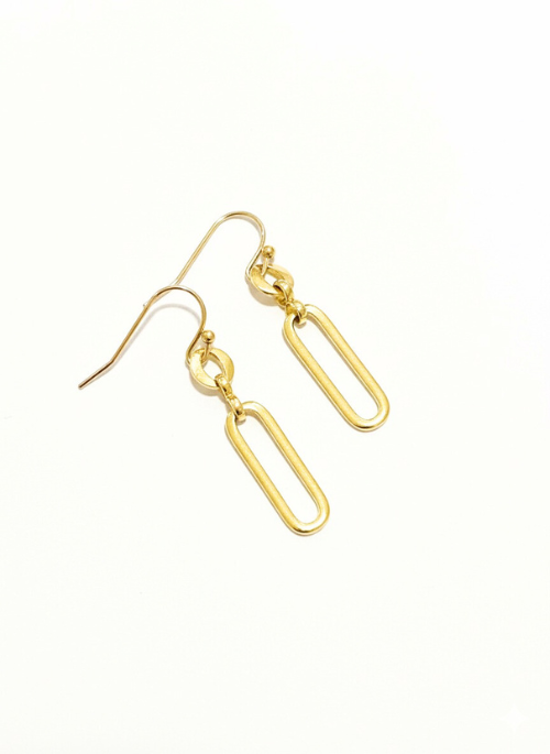 Sasha Paper Clip Earrings Gold