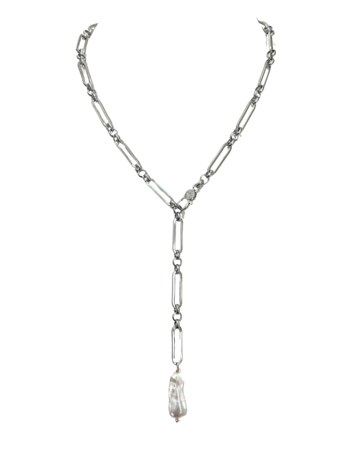 Bianca Pearl Paperclip Convertible Lariat