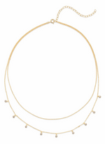 18K Gold Plated CZ Layered Necklace