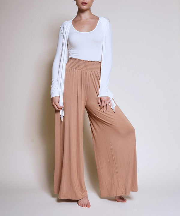 SMOCK ELASTIC WAIST MAXI PALAZZO