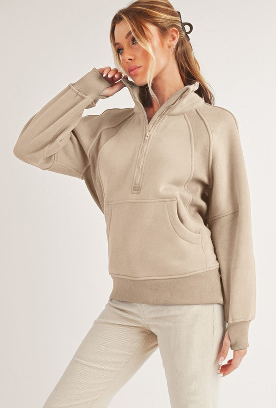 Long Dove Funnel Neck Half Long Zip