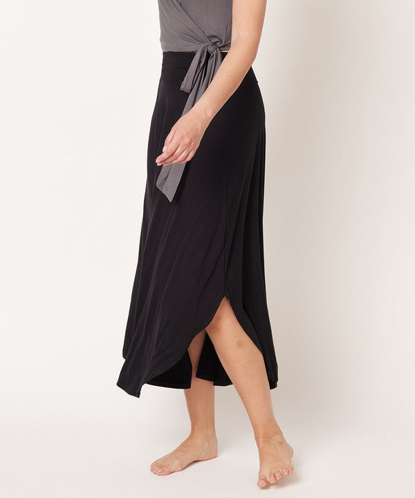 BAMBOO BAND WAIST MAXI SKIRT