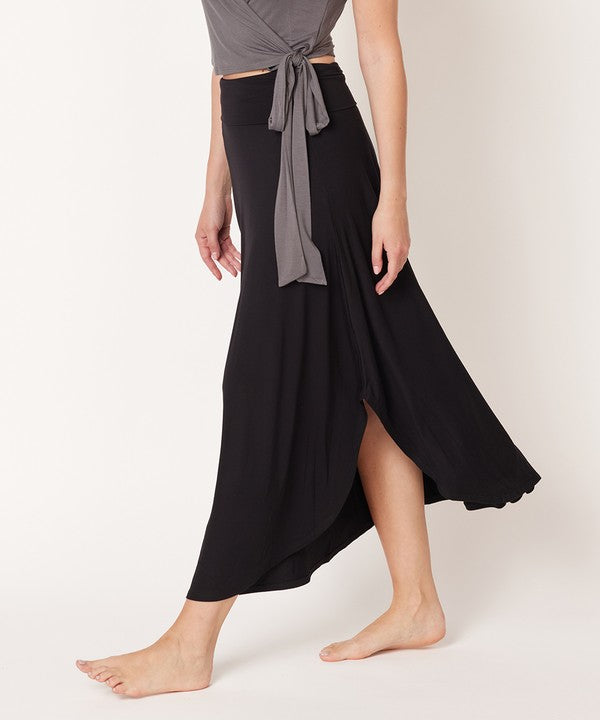 BAMBOO BAND WAIST MAXI SKIRT