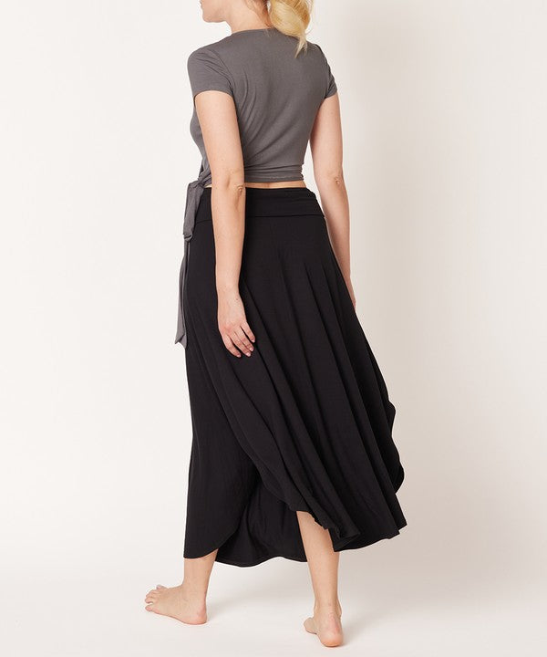 BAMBOO BAND WAIST MAXI SKIRT