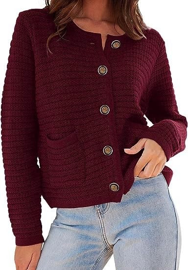 Textured button front cardigan