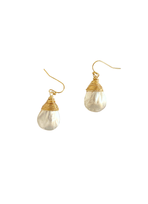 Andrea Small Teardrop Mother of Pearl Earrings