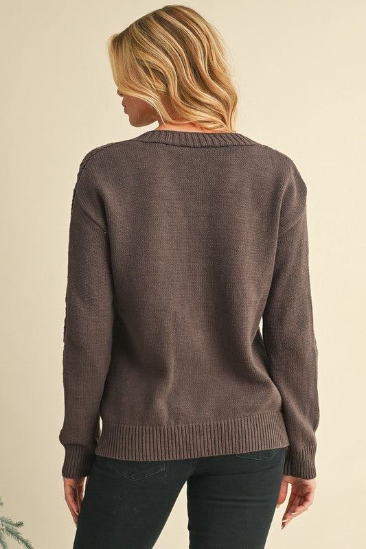 Hollow Knit Drop Shoulder Cardigan