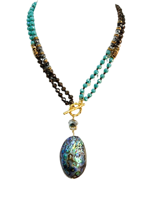 2 Way Abalone Beaded Necklace