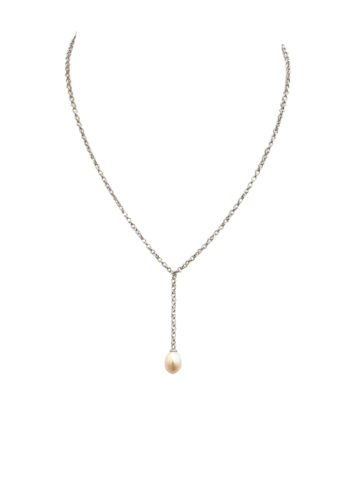 Callie Pearl Y Necklace