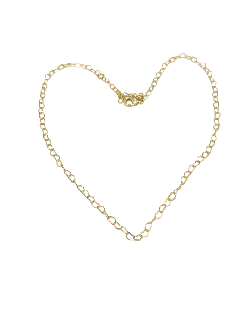 Tiny Hearts link Necklace in Gold