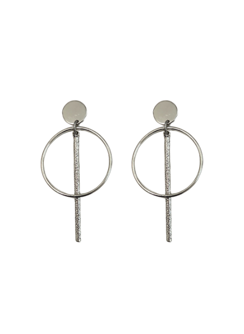 Gabriella Silver Hoop Bar Earrings