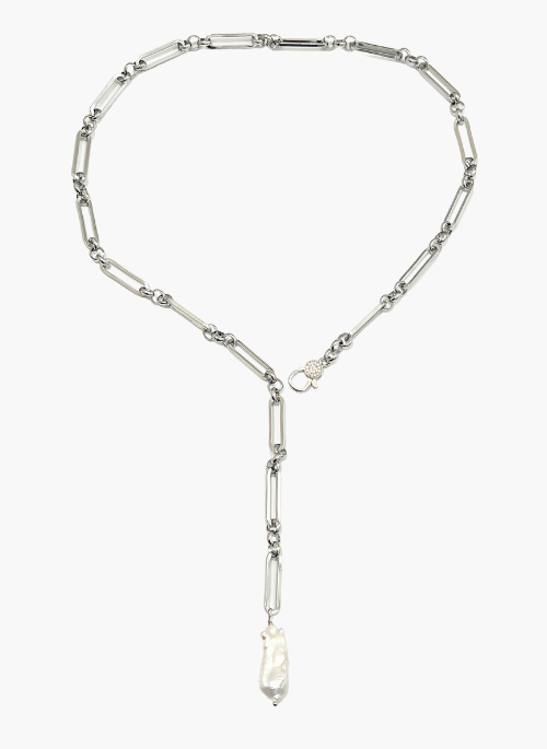 Bianca Pearl Paperclip Convertible Lariat