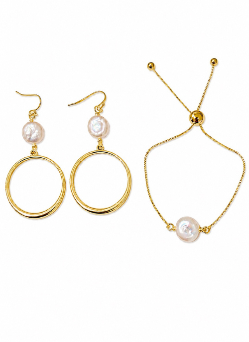 Ella Pearl Bracelet & Earrings