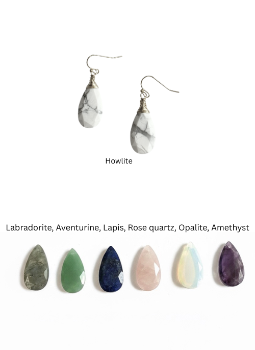 Annie Gemstone Earrings Silver