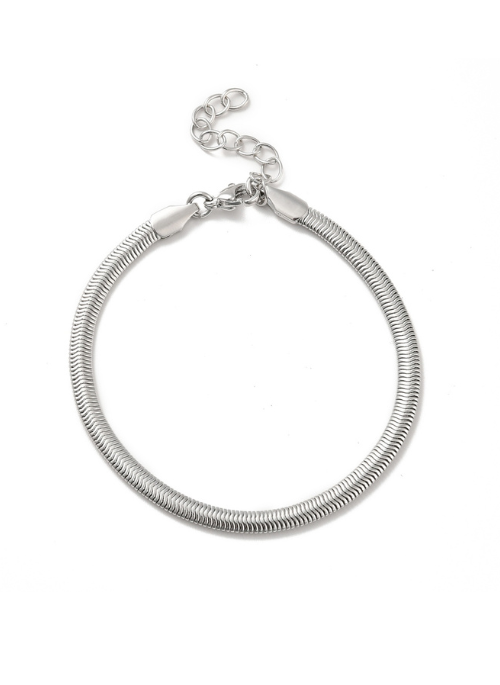 Kaylee Herringbone Bracelet Silver