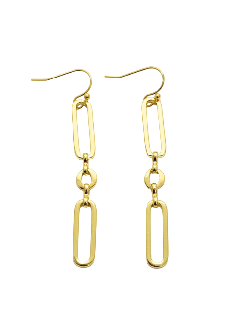 Sasha Paper Clip Earrings Gold