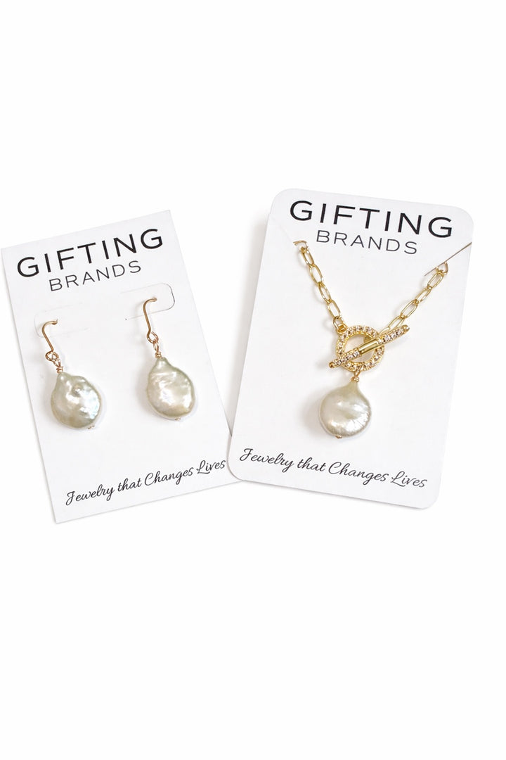 Krysta Pearl 2 pc set in Gold or Silver