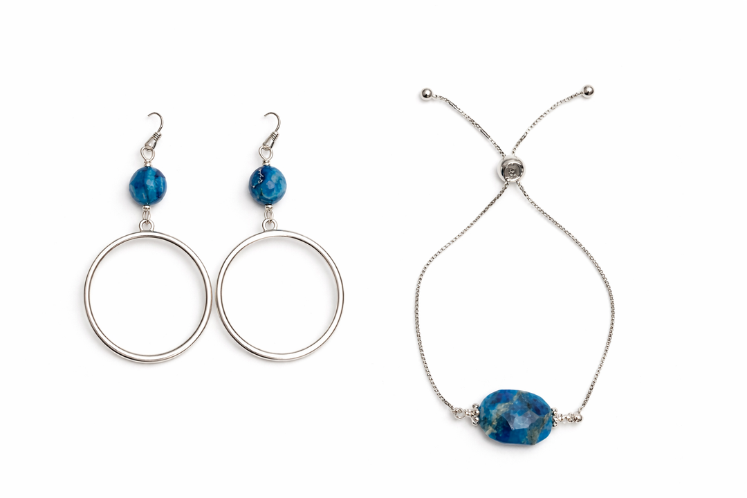 Ella Agate Bracelet & Earrings 2pc set