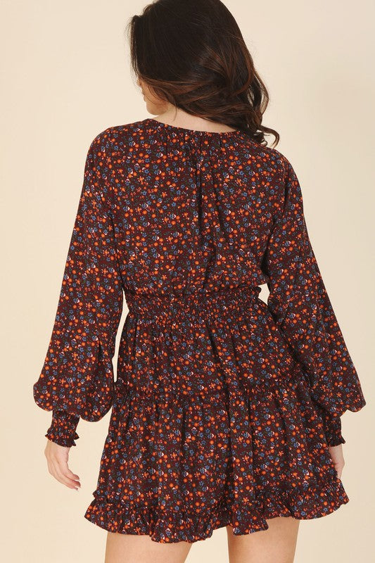 Ditsy floral mini dress