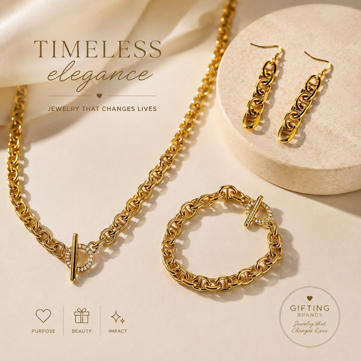 Mariner 3 piece Set Necklace, Earrings, Bracelet