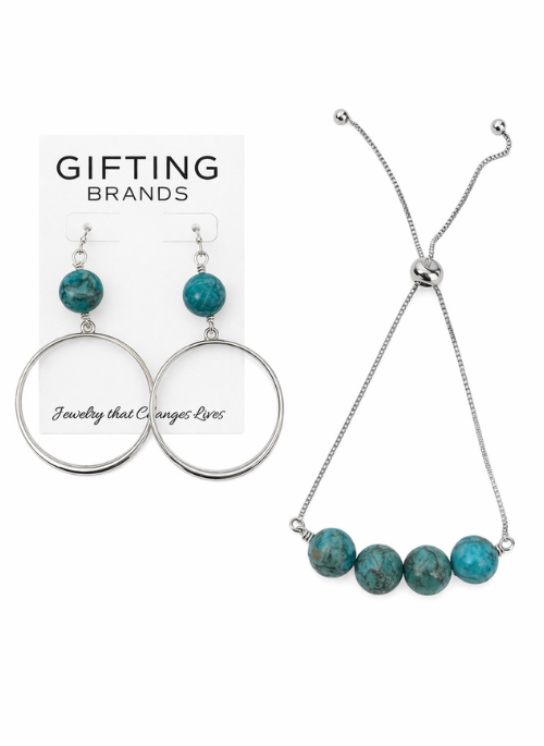 Turquoise Bracelet & Earrings 2pc set