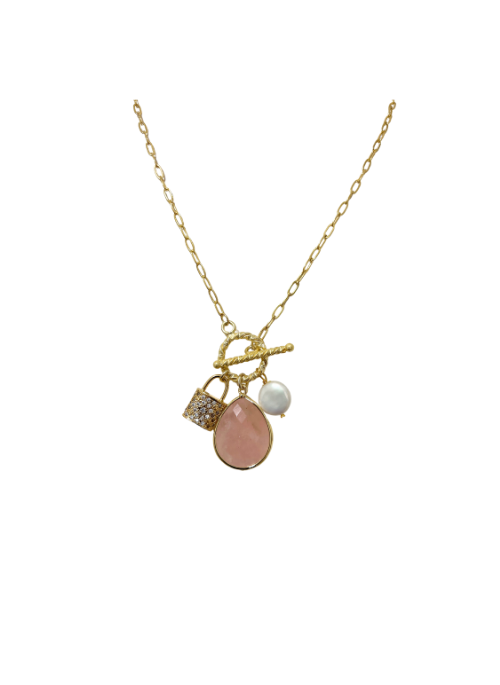 Evelyn Rose Quartz Charm Necklace