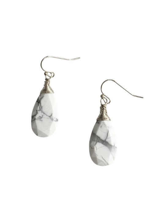 Annie Gemstone Earrings Silver