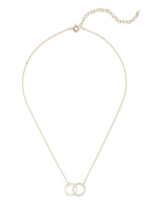 18k Gold Plated Interlocking Circles Necklace