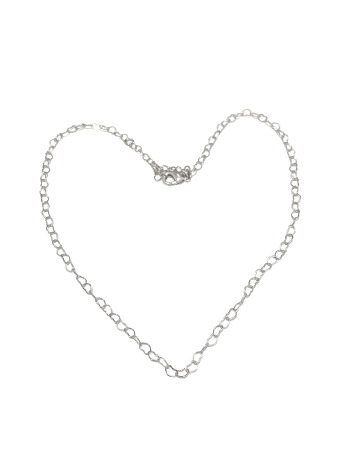 Tiny Hearts link Necklace in Silver