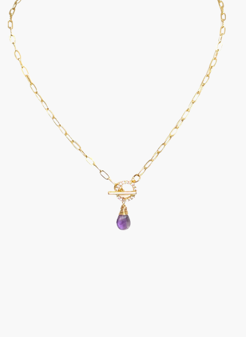 Olivia Amethyst Necklace with CZ's