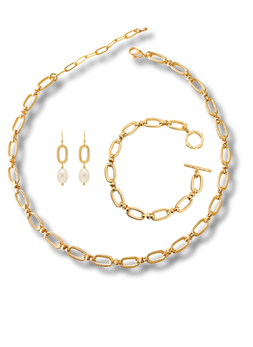 3 pc Set Reagan Gold Chain Set