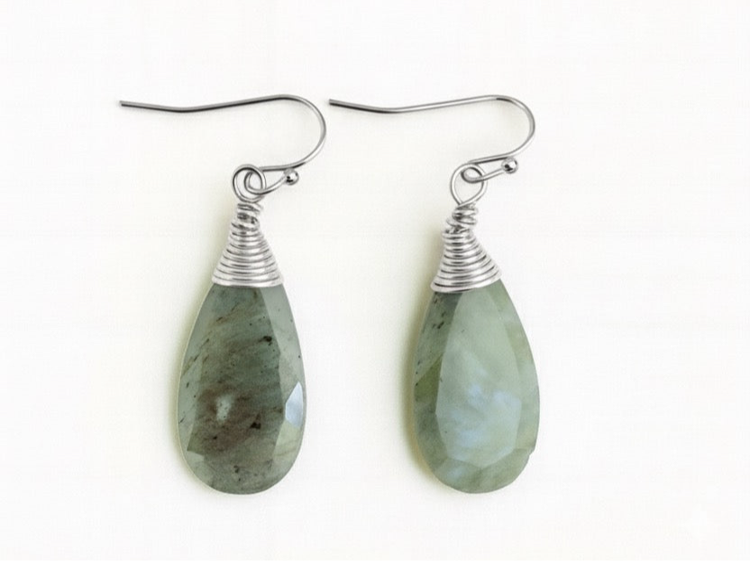 Annie Gemstone Earrings Silver
