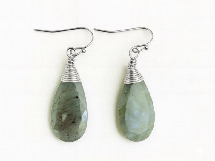 Annie Gemstone Earrings Silver