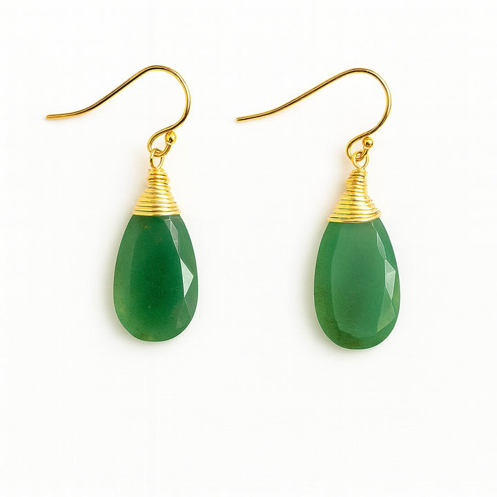 Annie Gemstone Earrings-Gold