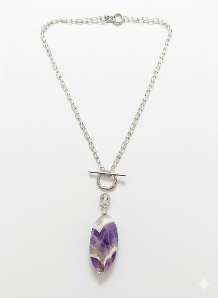 2 Way Amethyst Silver Necklace