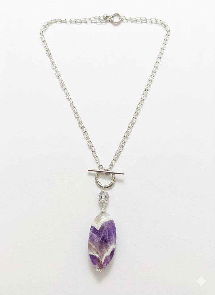 ☆sale☆ツートンリトルウッズネックレス〜purple×white〜 2 Way Amethyst Silver Necklace – Gifting Brands